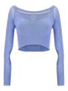 Herve Leger Hervé Léger Crop Top In Light Blue