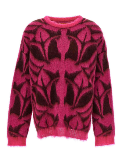 La Doublej Camden Jumper In Fuchsia & Bordeaux