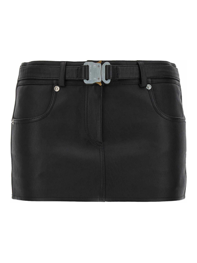 Alyx 1017  9sm Leather Buckle Mini Skirt In Black