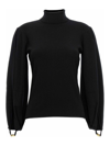 Chloé Slit-sleeved Superfine-knit Jumper In Black