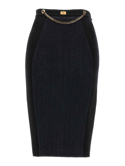 Elisabetta Franchi Longuette Skirt In Black