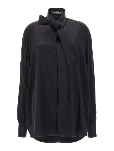 ERMANNO SCERVINO PUSSY-BOW SILK SHIRT