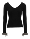 Giuseppe Di Morabito Braided-cuffs Ribbed-knit Top In Negro