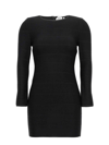 Herve Leger Black Crewneck Icon Dress In Black