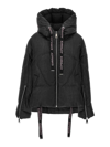 Khrisjoy Black Down Jacket With Branded Drawstring In Black