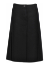 Lanvin A-line Wool Skirt Button Detail In Black