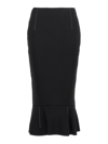 Marni Flounce Hem Midi Skirt With High Waist In Negro