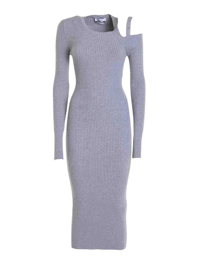 Blumarine Viscose Midi Dress In Grey