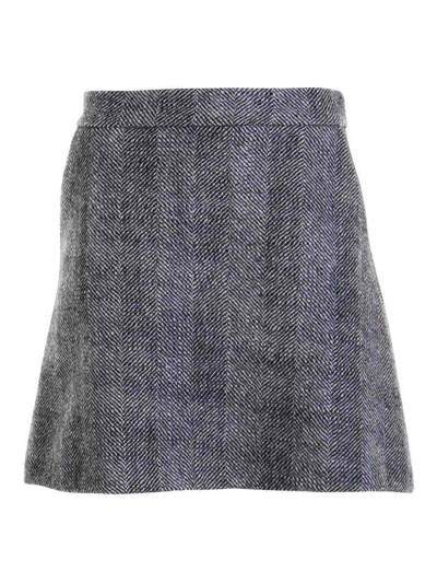 Fabiana Filippi Geometric Printed Skirt In Grey