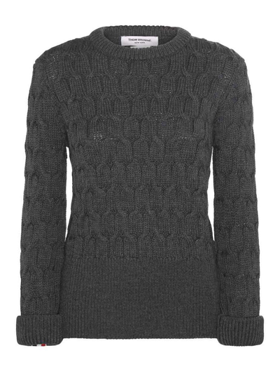 Thom Browne Dark Grey Wool Crisscross Jumper