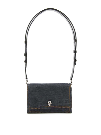 Alexander Mcqueen Dark Blue Denim Shoulder Bag