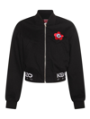 KENZO BLACK MULTICOLOUR COTTON BLEND CASUAL JACKET