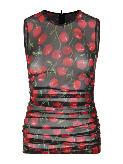 Dolce & Gabbana Black, Red And Green Top