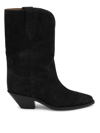 Isabel Marant Ankle Boots In Luxurious Calf Velvet Leather With Sleek Design And Quality Finish In Black