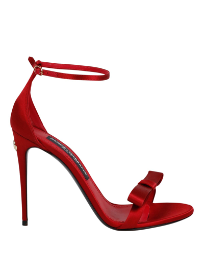 Dolce & Gabbana Satin Sandals In Rojo