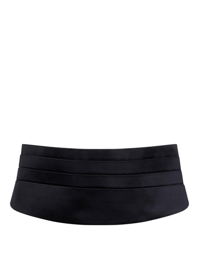 Dolce & Gabbana Silk Smoking Belt In Black