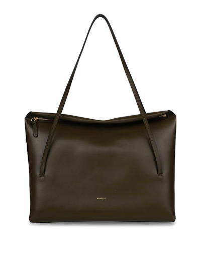 Wandler Joanna Leather Tote Bag In Green