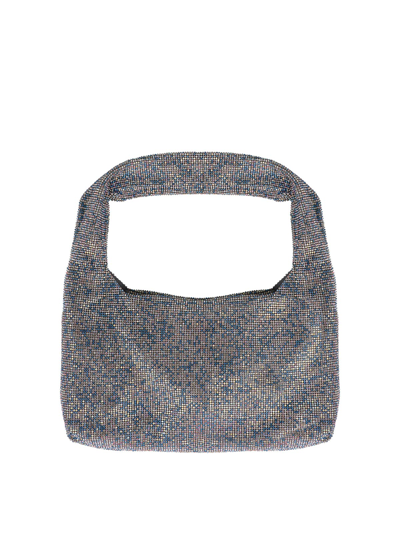 Kara Armpit Crystal Mesh Shoulder Bag In Multicolour