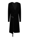 Attico Front-slit Long-sleeved Wrap Dress In Negro