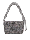 Kara Structured Rhinestone Shoulder Bag With Woven Jewel Handle In Black