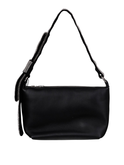 Kara Crystal Bow Shoulder Bag In Black