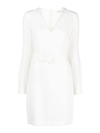 P.a.r.o.s.h V-neck Belted Minidress Cut-out Sleeves In White