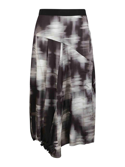 High Technical Patterned Skirt In Negro
