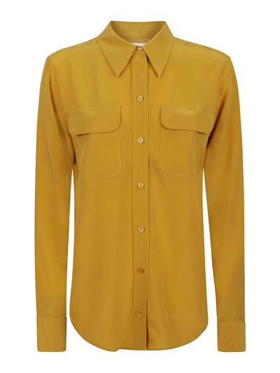 Equipment Silk Shirt In Dark Yellow