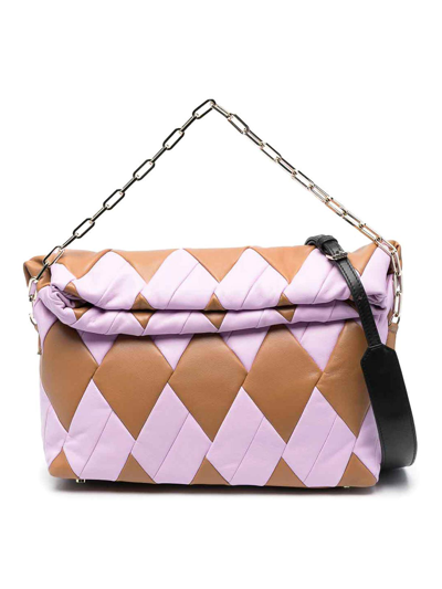 Reco Rombo Duquesa Quilted Shoulder Bag In Nude & Neutrals