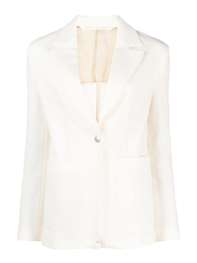 Palm Angels Back Slit Lapel Blazer With Sleeve Bands In White