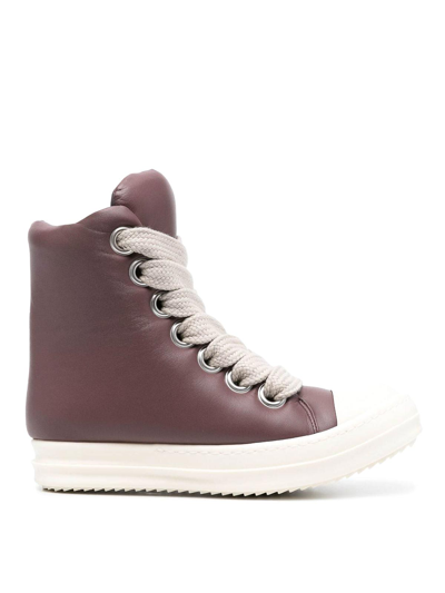 Rick Owens Padded Lace-up Sneakers In Brown