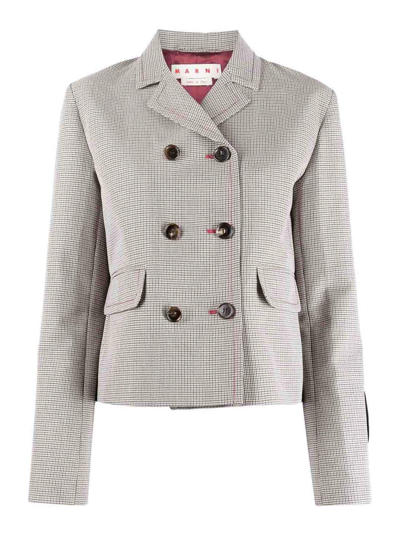 MARNI HOUNDSTOOTH-PATTERN DOUBLE-BREASTED BLAZER