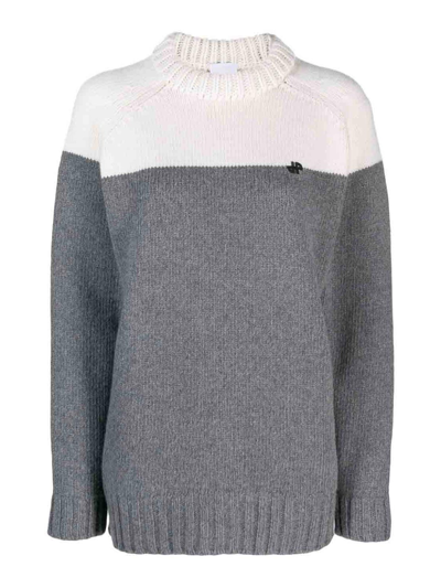 Patou Merino-blend Colour-block Jumper In Gris