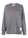 Thom Browne Stripe-detail Knit Jumper In Grey