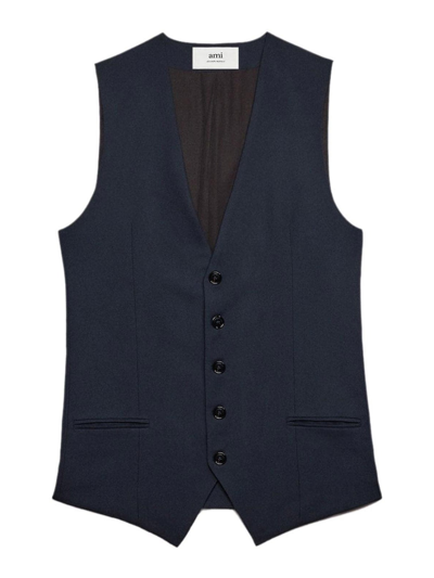 Ami Alexandre Mattiussi Waistcoat Blue Unisex In Multi-colored