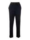 P.a.r.o.s.h Wool Blend Straight-leg Trousers With Cuffed Hem In Blue