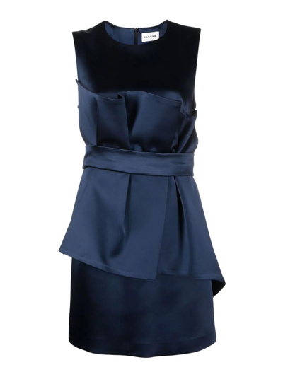 P.A.R.O.S.H SATIN BELTED SLEVELESS MINIDRESS