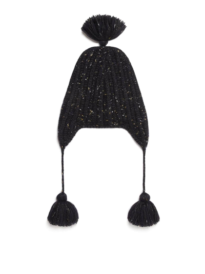 Alanui The Astral Speckle-knit Pompom Beanie In Blue