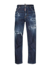 Dsquared2 Distressed High-waist Jeans In Dark Blue