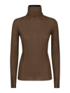 CIVIDINI TWO-TONE WOOL TURTLENECK SWEATER