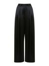 Jw Anderson Wide-leg Pleated Pants In Black