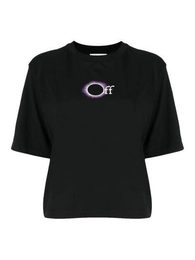 Off-white Logo-print Cotton T-shirt In Black