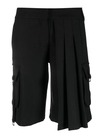 Off-white Pleated Cargo Shorts In Negro