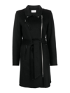 P.a.r.o.s.h Leak Off-center Zip-up Wool Coat In Black