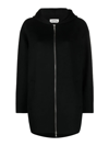 P.a.r.o.s.h Zip-up Hooded Wool Jacket In Black