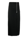 P.a.r.o.s.h Zip-up Wool Maxi Skirt In Black