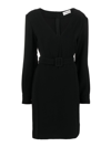 P.a.r.o.s.h Belted V-neck Above-knee Minidress In Black
