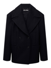Stella Mccartney Double-breasted Wool Coat In Negro