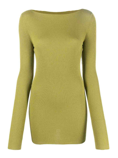 Rick Owens Cut-out Ribbed Jumper In Lime