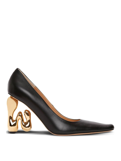 Jw Anderson Sculpted-heel Leather Pumps In Negro